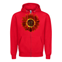 Red Rouge Royale Sunflower Zipper Hoodie - LillyAllenDesigns