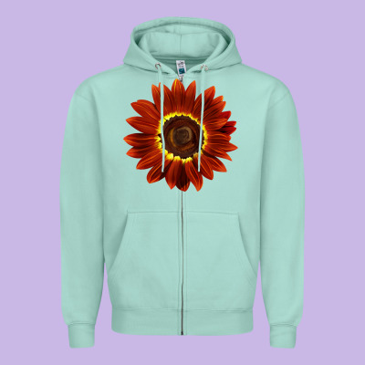 Rouge Royale Sunflower Zipper Hoodie Designed By Lillyallendesigns