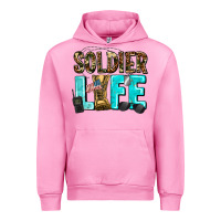Fuchsia Pink soldier  life Urban Hoodie - AdoDesignShop