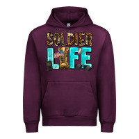 Mauve Wine soldier  life Urban Hoodie - AdoDesignShop
