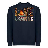 Navy Love Camping Heavyweight Sweatshirt - CowhideDigitalArt