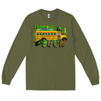 Army Green Loads of luck School bus Long Sleeve Tee - CowGirlArtShop