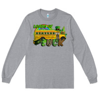 Heather Grey Loads of luck School bus Long Sleeve Tee - CowGirlArtShop