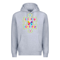 Heather Grey Let s Grow Together Premium Hoodie - CowhideDigitalArt