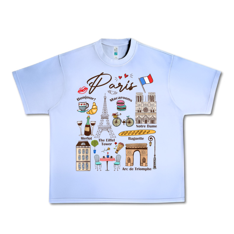 Paris Bonjour Eiffel Tower Paris Lover Paris Traveling Vacay Urban Heavy Tee by trangStudio | Teevron