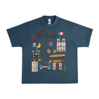 Midnight Navy paris bonjour eiffel tower paris lover paris traveling vacay Urban Heavy Tee - trangStudio