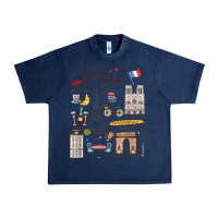 Navy paris bonjour eiffel tower paris lover paris traveling vacay Urban Heavy Tee - trangStudio