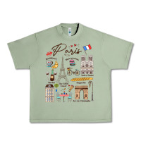 Oil Green paris bonjour eiffel tower paris lover paris traveling vacay Urban Heavy Tee - trangStudio