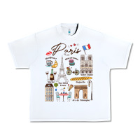 White paris bonjour eiffel tower paris lover paris traveling vacay Urban Heavy Tee - trangStudio