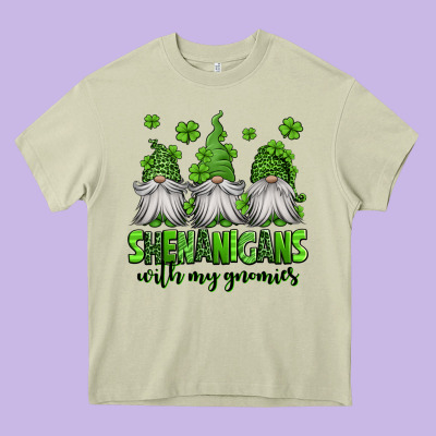 Shenanigans With My Gnomies St Patricks Day Gnomes Heavy Core Tee Designed By Jasminsmagicworld