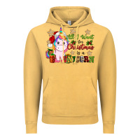 Vintage Mustard all i want for christmas is a unicorn Vintage Hoodie - CowGirlArtShop