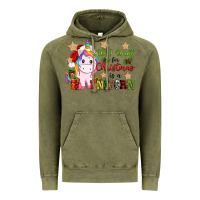 Vintage Olive all i want for christmas is a unicorn Vintage Hoodie - CowGirlArtShop