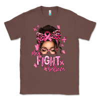 Chestnut pray fight believe breast cancer afro messy bun Classic Tee - texasbilliewilder