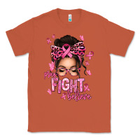 Copper pray fight believe breast cancer afro messy bun Classic Tee - texasbilliewilder