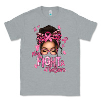 Heather Grey pray fight believe breast cancer afro messy bun Classic Tee - texasbilliewilder