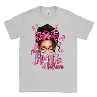 Moon Dust pray fight believe breast cancer afro messy bun Classic Tee - texasbilliewilder