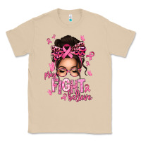 Mushroom pray fight believe breast cancer afro messy bun Classic Tee - texasbilliewilder