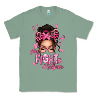 Sage pray fight believe breast cancer afro messy bun Classic Tee - texasbilliewilder
