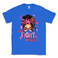 True Royal pray fight believe breast cancer afro messy bun Classic Tee - texasbilliewilder