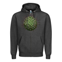 Charcoal Heather arizona fishhook cactus Zipper Hoodie - LillyAllenDesigns