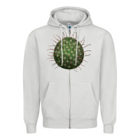 Dove Grey arizona fishhook cactus Zipper Hoodie - LillyAllenDesigns
