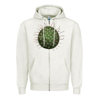 Oatmeal Heather arizona fishhook cactus Zipper Hoodie - LillyAllenDesigns