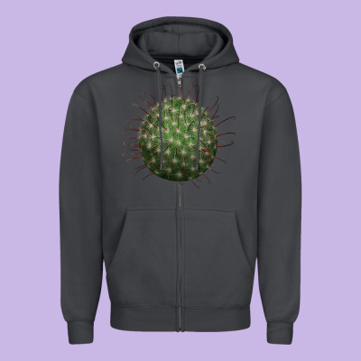 Arizona Fishhook Cactus Zipper Hoodie Designed By Lillyallendesigns
