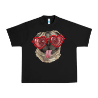 Black pug with love glasses Urban Heavy Tee - RanaPortraitStore