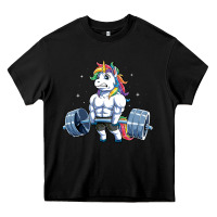 Black Unicorn Weightlifting T Fitness Gym Deadlift Rainbow Gifts Party Men W Heavy Core Tee - trangStudio