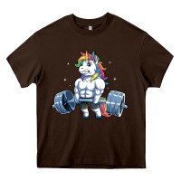 Chocolate Brown Unicorn Weightlifting T Fitness Gym Deadlift Rainbow Gifts Party Men W Heavy Core Tee - trangStudio