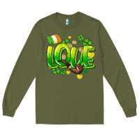 Army Green Love St. Patrick's Day Long Sleeve Tee - HowdyJamesFarm