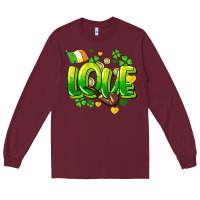 Burgundy Love St. Patrick's Day Long Sleeve Tee - HowdyJamesFarm