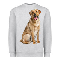 Heather Grey Labrador Retriever llustrations Heavyweight Sweatshirt - LillyAllenDesigns