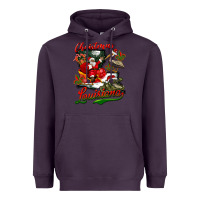 Plum louisiana christmas with  afro santa Heavyweight Hoodie - BarkalooDesign