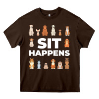 Chocolate Brown Dog Funny S It Happens Pet Sitting Design Heavy Core Tee - trangStudio