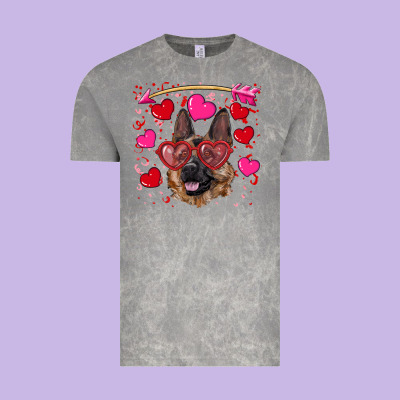 Valentine's German Shepherd Vintage Tee Designed By Ranaportraitstore