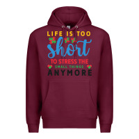 Burgundy life is too to stress the small things anymo Premium Hoodie - CowhideDigitalArt
