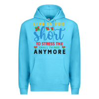 Ocean Blue life is too to stress the small things anymo Premium Hoodie - CowhideDigitalArt
