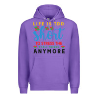 Purple life is too to stress the small things anymo Premium Hoodie - CowhideDigitalArt