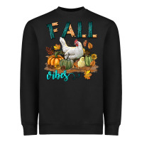 Black Fall Vibes Chicken Heavyweight Sweatshirt - LillyAllenDesigns