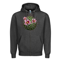 Charcoal Heather arizona fishhook cactus Zipper Hoodie - LillyAllenDesigns