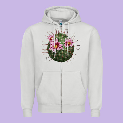 Arizona Fishhook Cactus Zipper Hoodie Designed By Lillyallendesigns