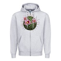 Heather Grey arizona fishhook cactus Zipper Hoodie - LillyAllenDesigns
