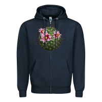 Navy arizona fishhook cactus Zipper Hoodie - LillyAllenDesigns