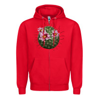 Red arizona fishhook cactus Zipper Hoodie - LillyAllenDesigns