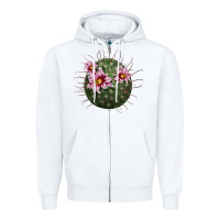 White arizona fishhook cactus Zipper Hoodie - LillyAllenDesigns