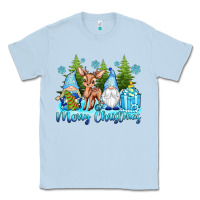Dusty Blue merry christmas gnomes Classic Tee - texasbilliewilder