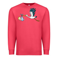 Cardinal stork with baby boy Premium Sweatshirt - BarkalooDesign