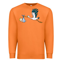 Carrot stork with baby boy Premium Sweatshirt - BarkalooDesign
