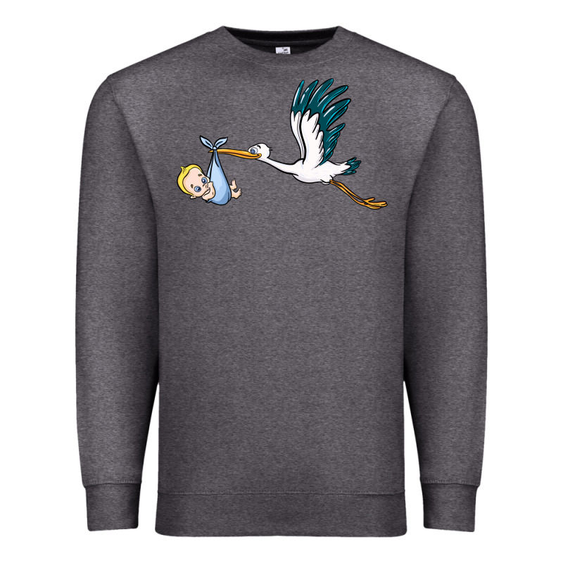 Stork With Baby Boy Premium Sweatshirt by BarkalooDesign | Teevron